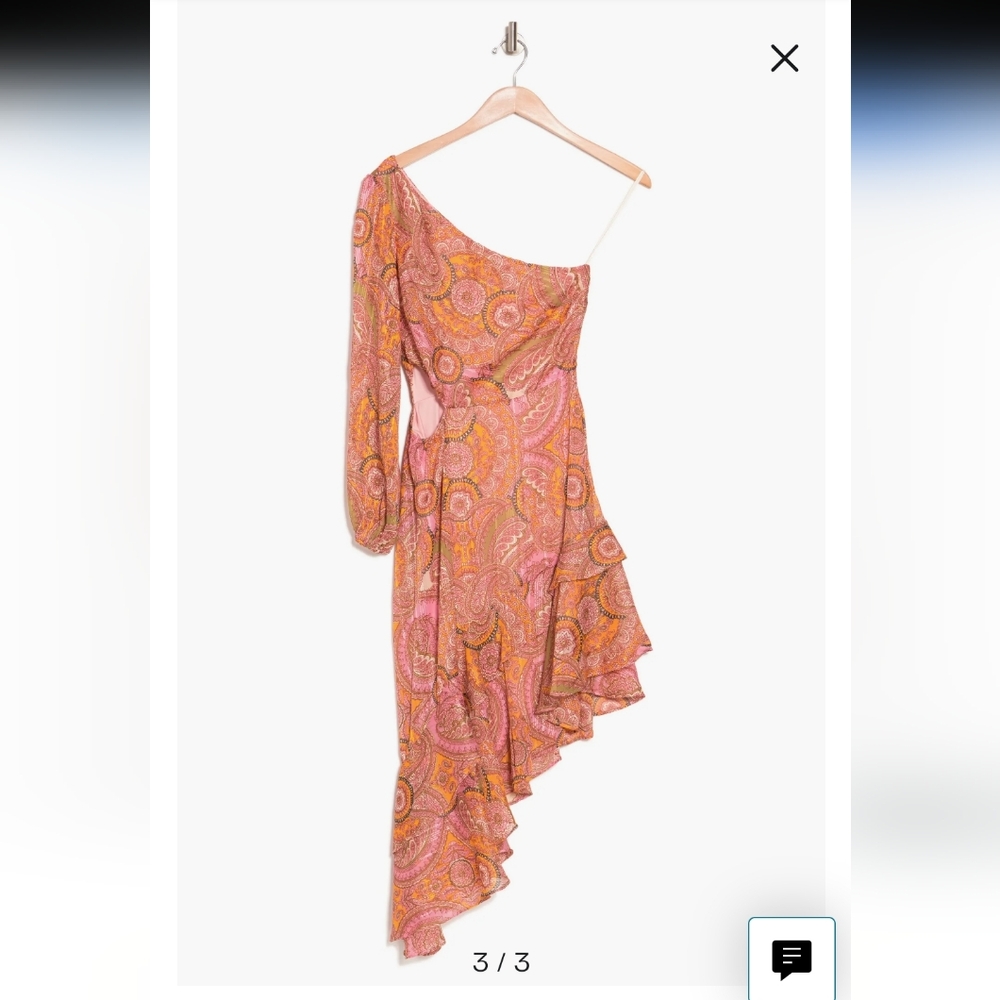 BCBGENERATION Women's Paisley-Print One-Shoulder Dress